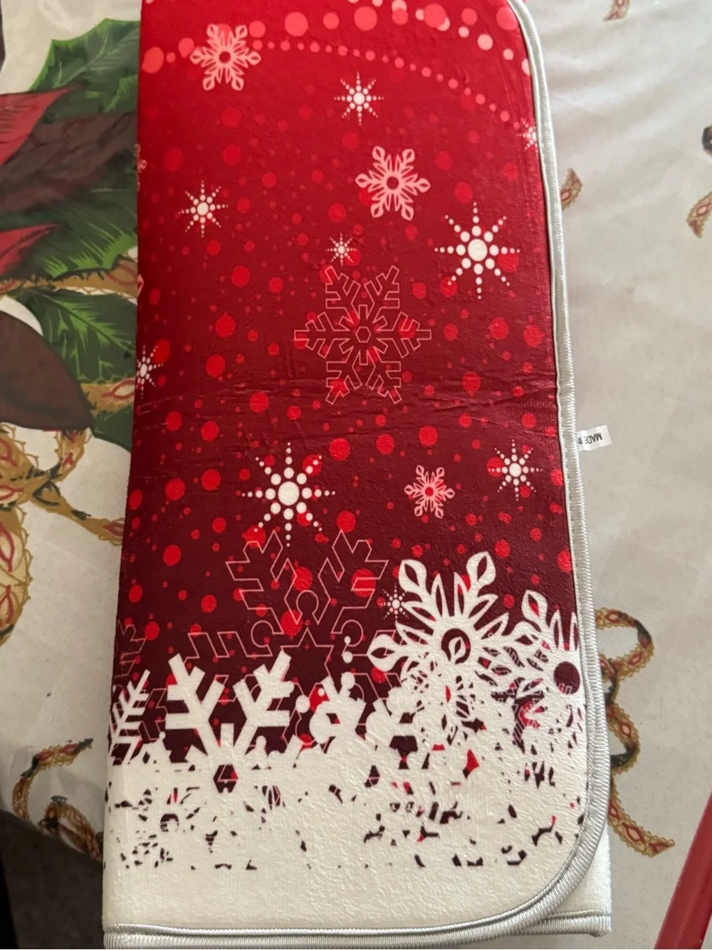 Holiday Red Snowman Dish Drying Mat
